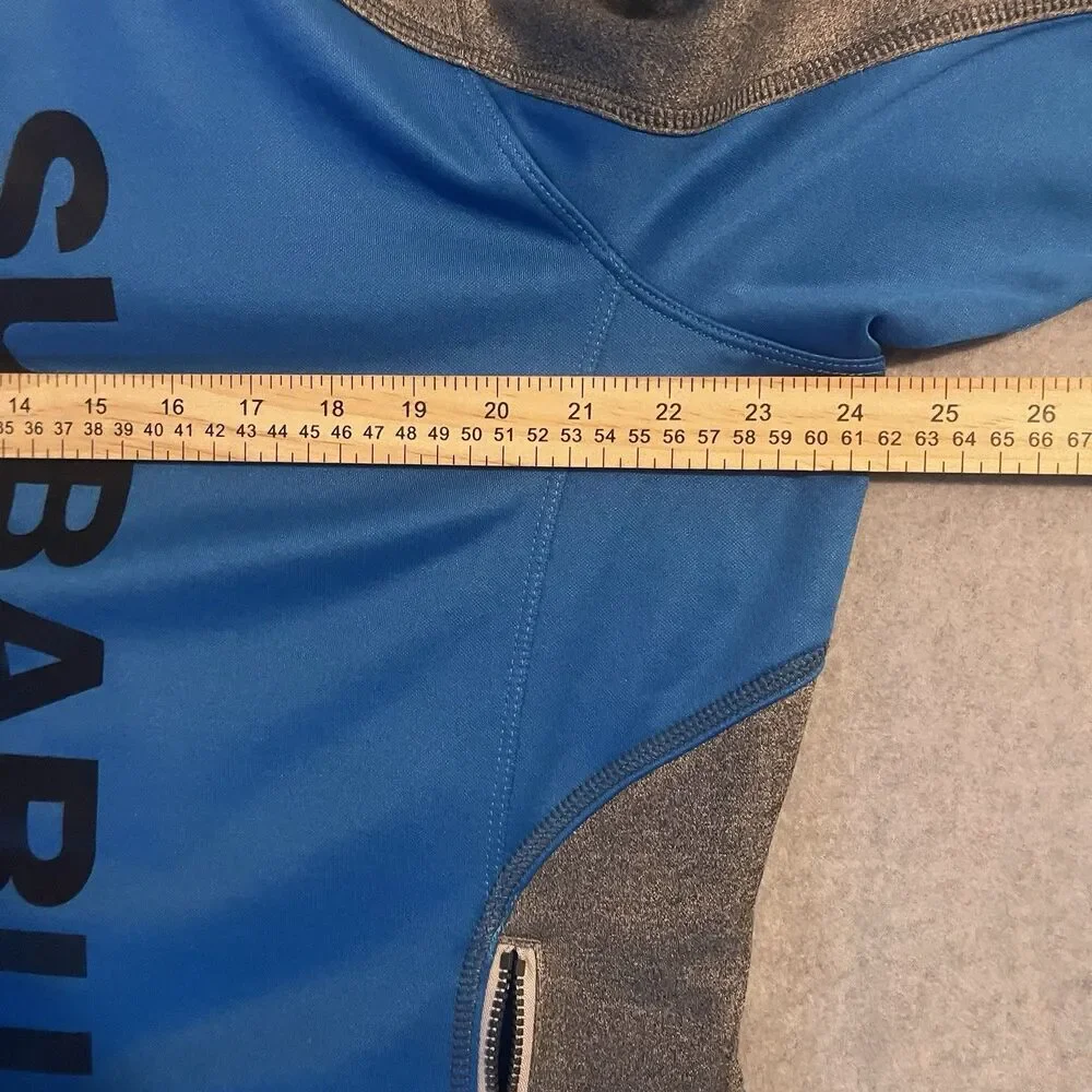 Elevate Subaru Fleece Track Jacket Blue Gray Full Zip Size L